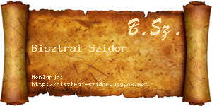 Bisztrai Szidor névjegykártya